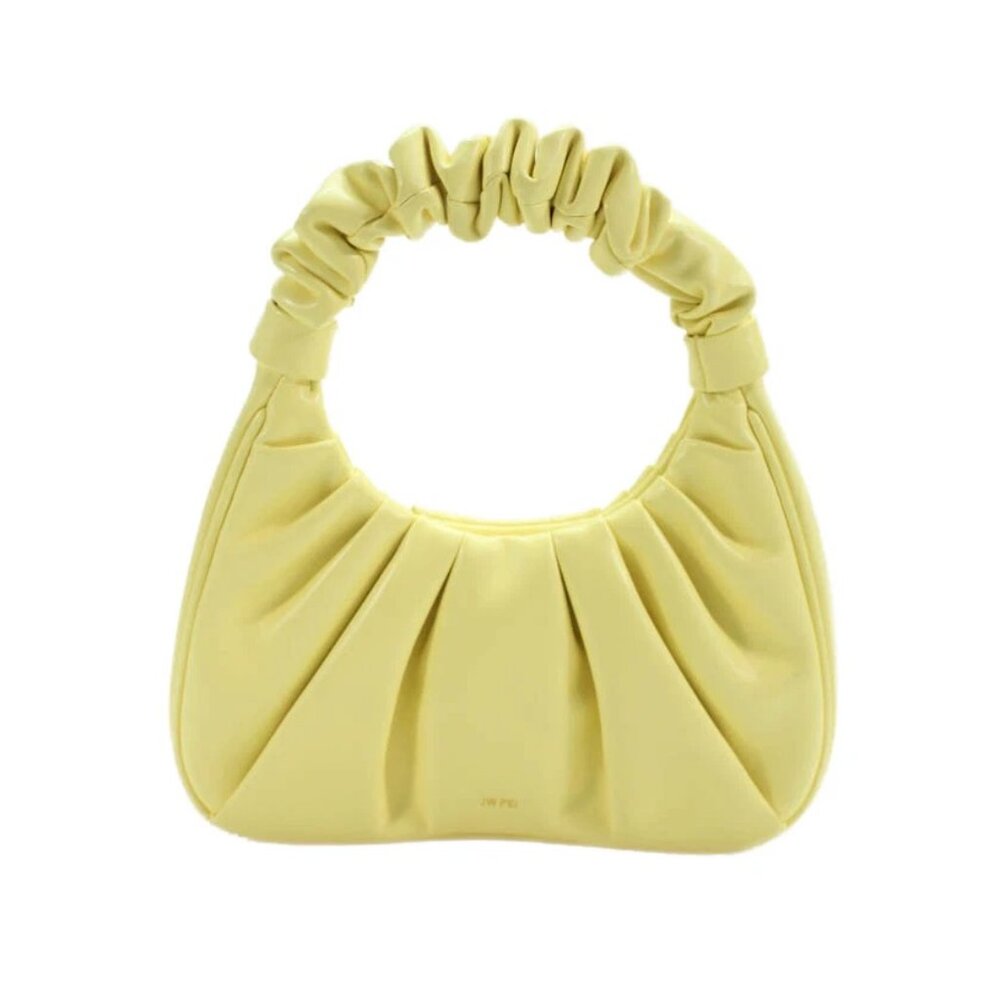 JW Pei Womens Gabi Ruched Hobo Top Handle Shoulder Bag Butter Yellow Size Small